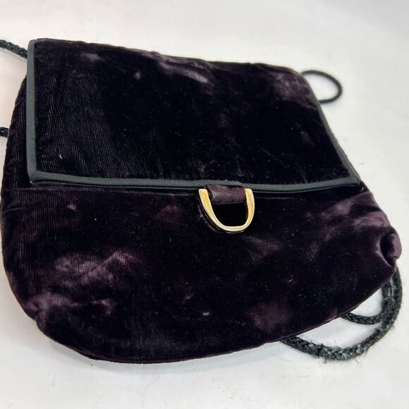 Vintage 70's Magid Handmade Black Velvet Formal Mini Bag - Picture 3 of 11